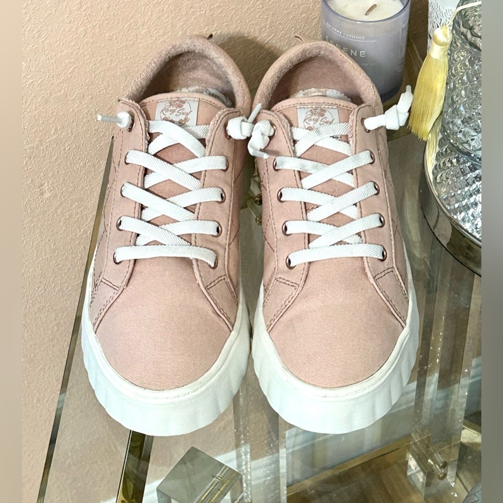 Roxy Blush Pink Chunky Platform Sneakers Size 10 - Picture 1 of 16